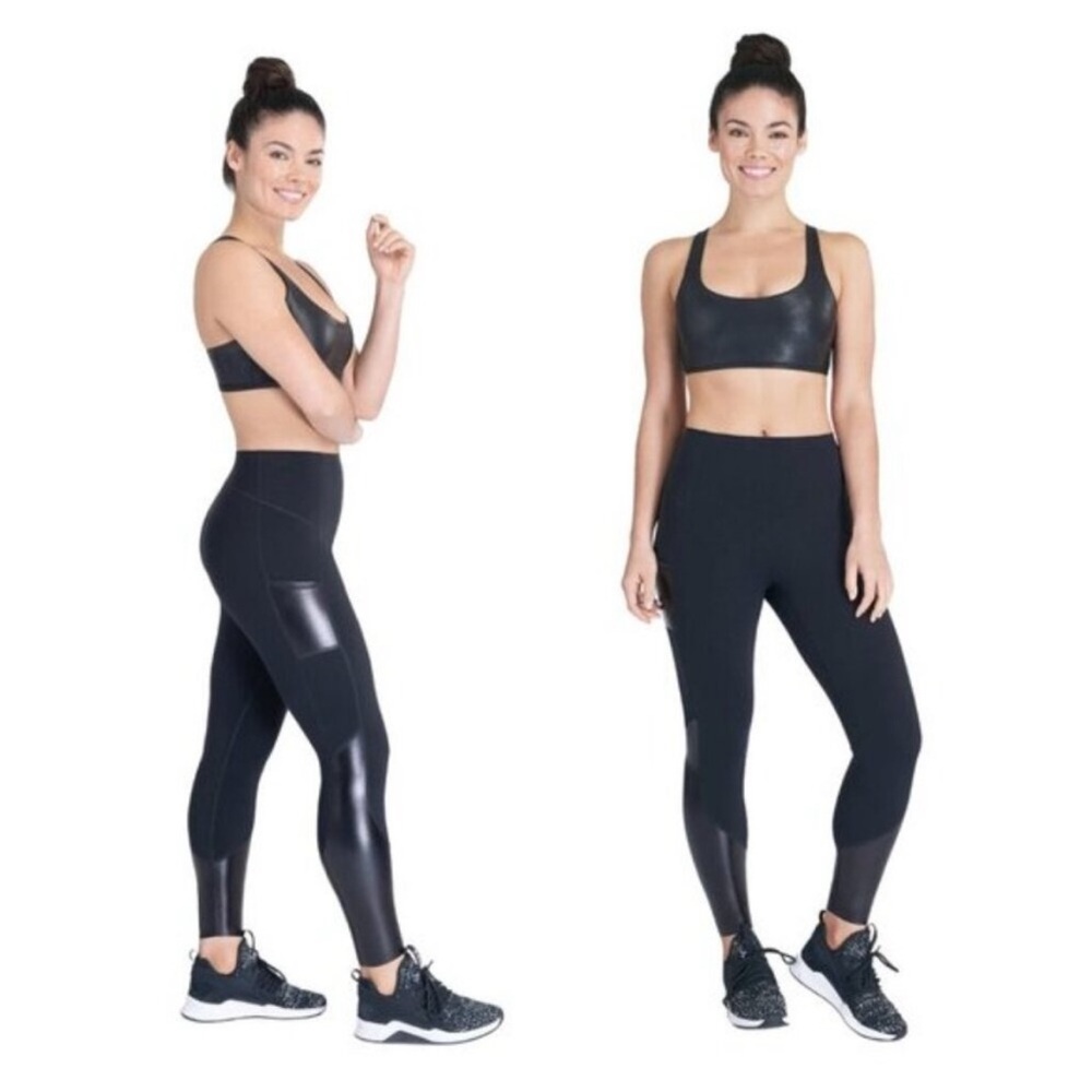 SPANX Every Wear Active Gloss Pocket Legging - Very Black Size Medium